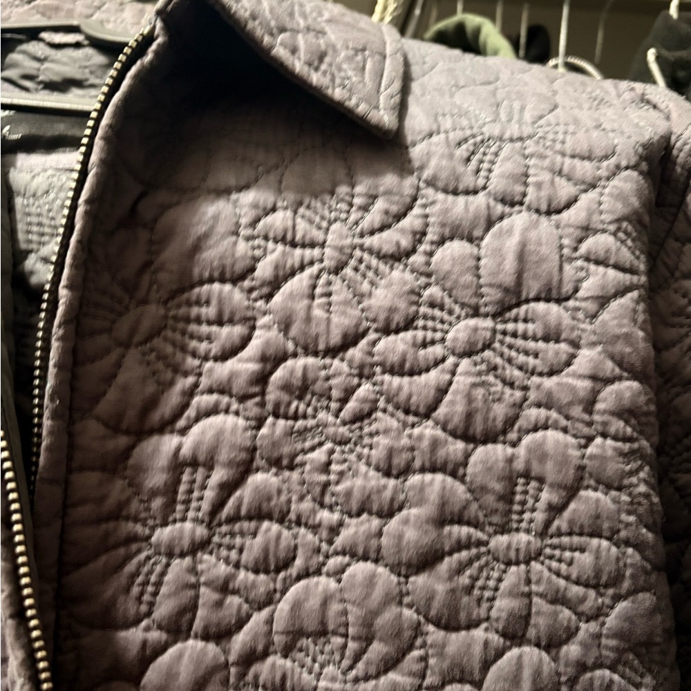 Hollister Quilted Floral Zip Up Collated Jacket - Men Large - Picture 6 of 6
